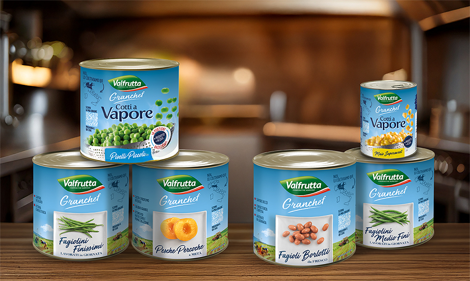 I sei prodotti della gamma Valfrutta Granchef